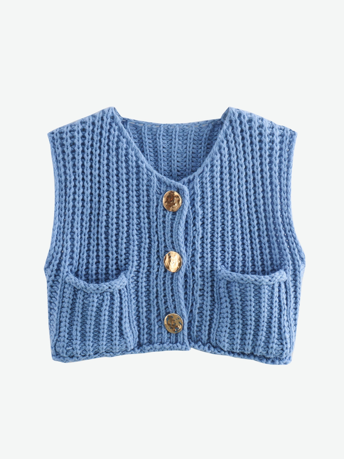 Gold Button Knit Vest