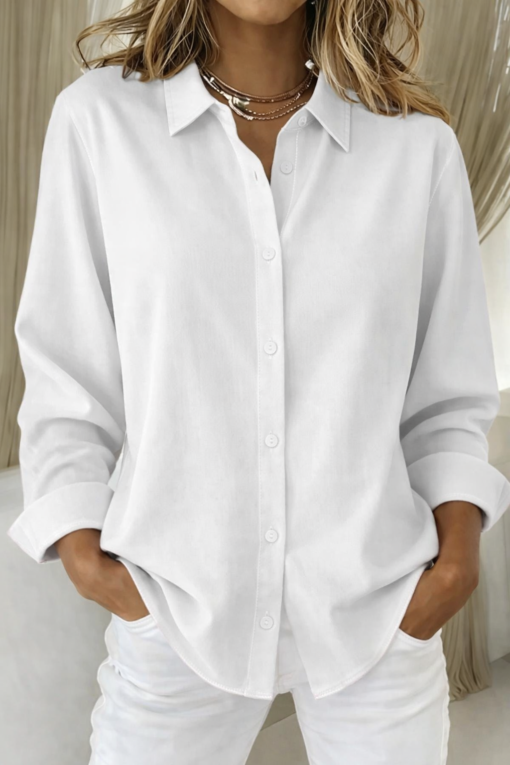 Grace Elegant Button Blouse