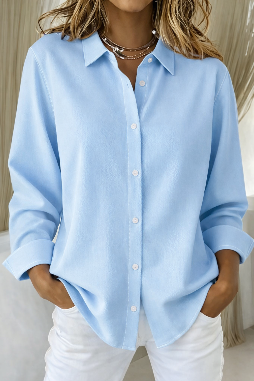 Grace Elegant Button Blouse