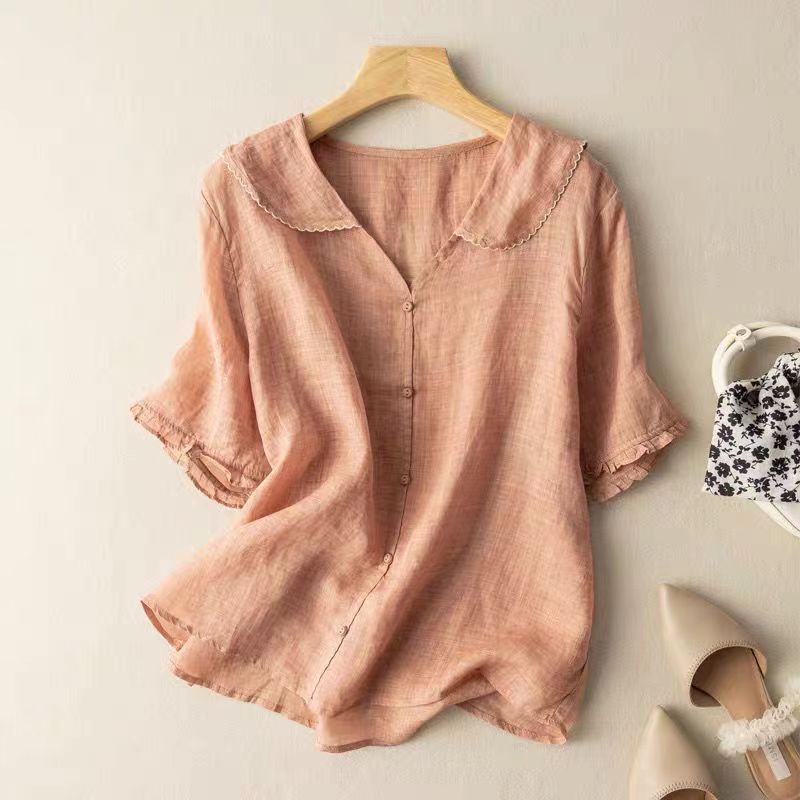 Greta Vintage Blouse with Button Detail