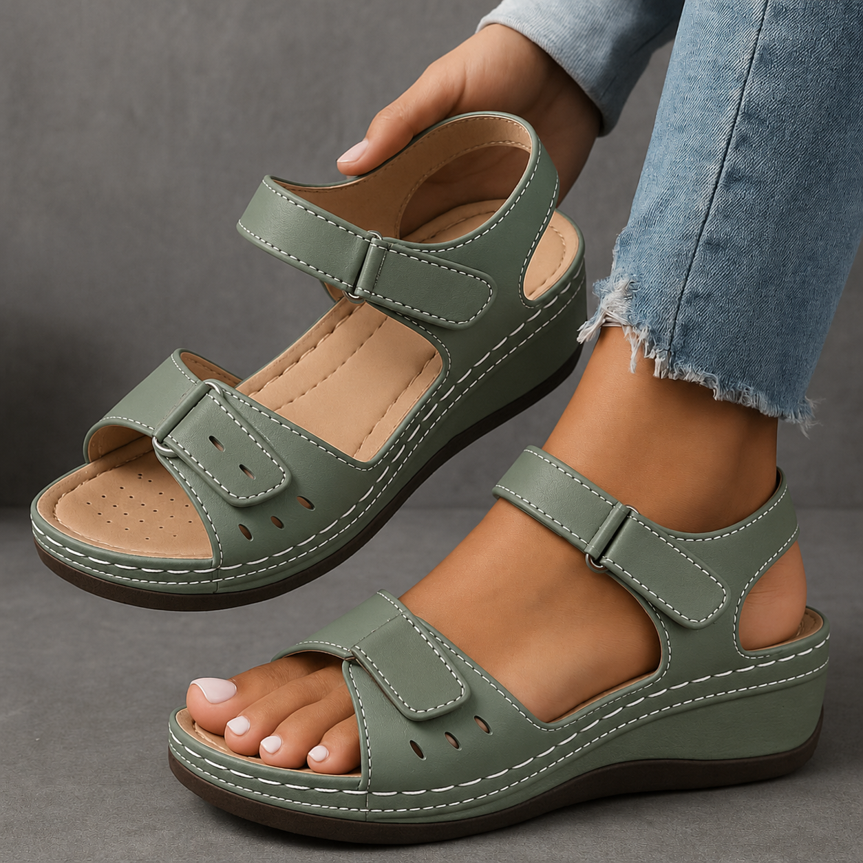Hazel Orthopedic Sandals with Wedge Heel