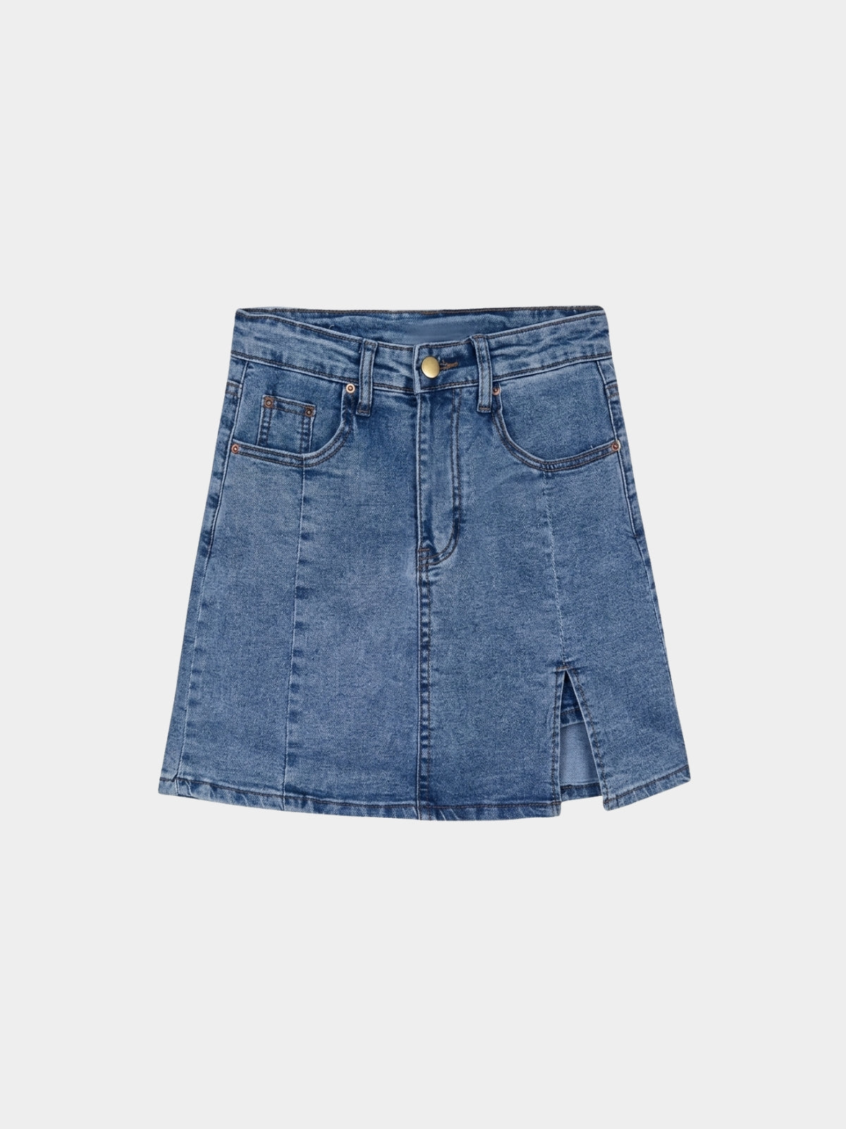 High Waist Denim Mini Skirt
