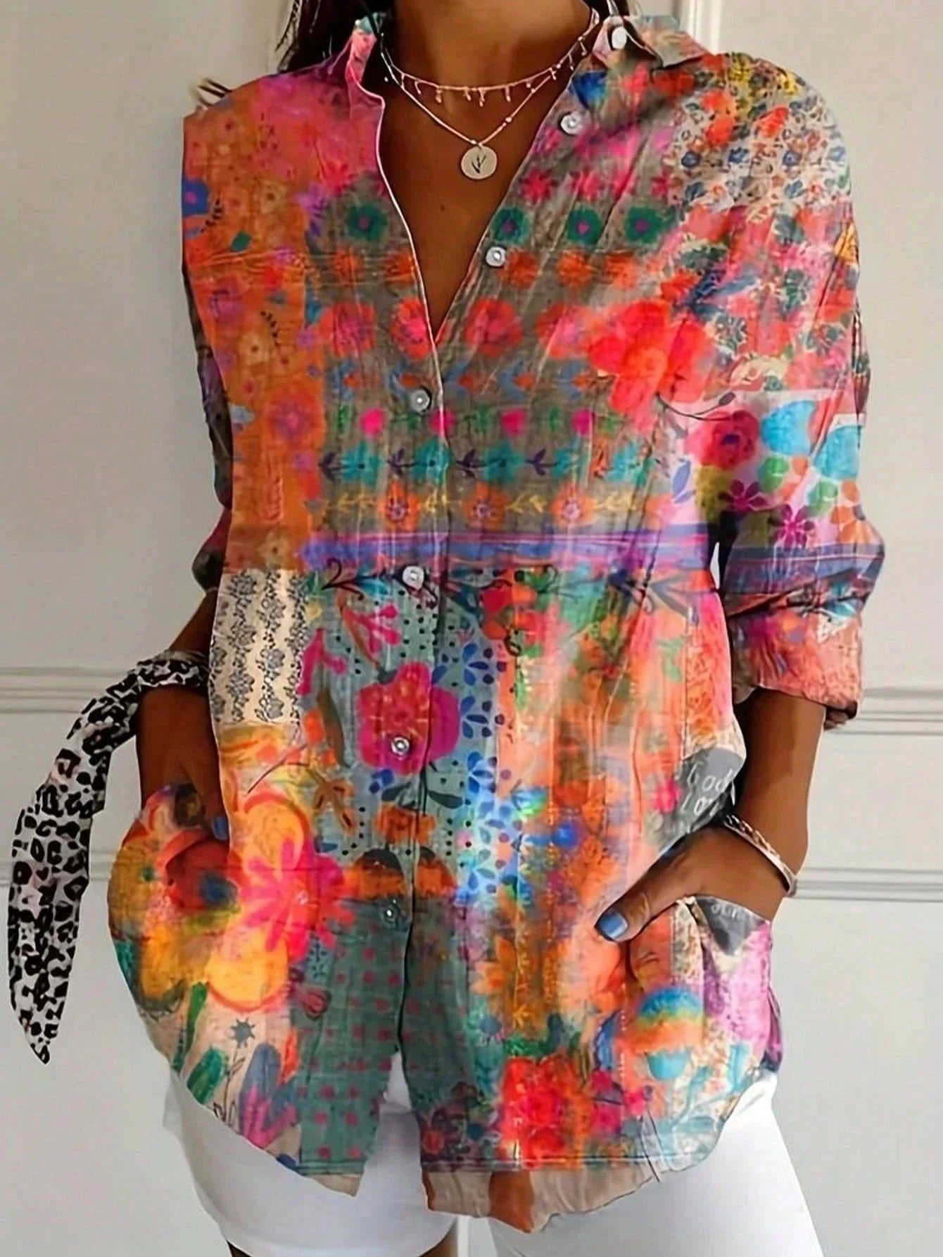Josie Colorful Blouse with Playful Print