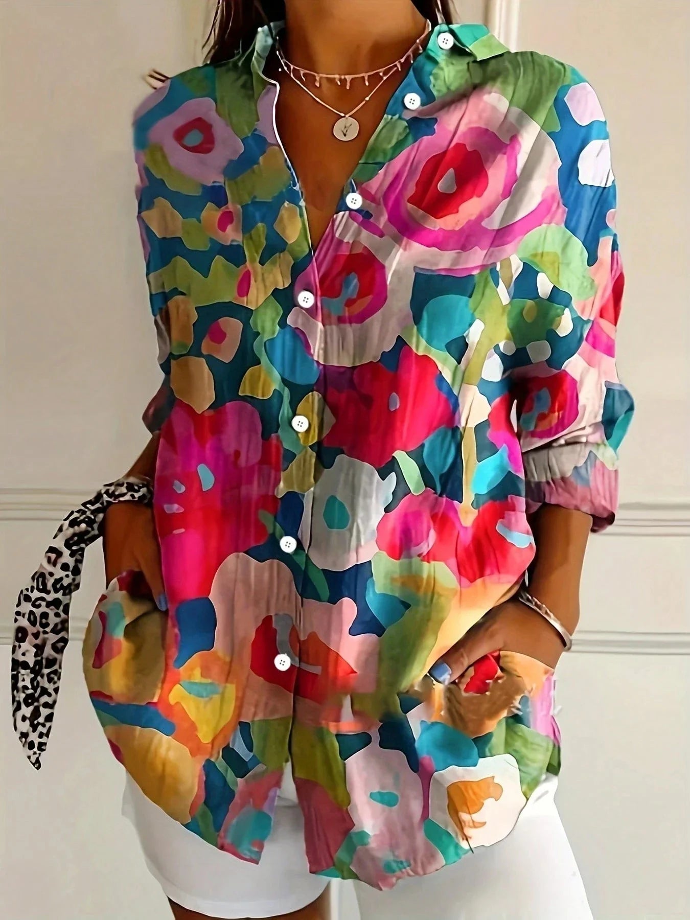 Josie Colorful Blouse with Playful Print