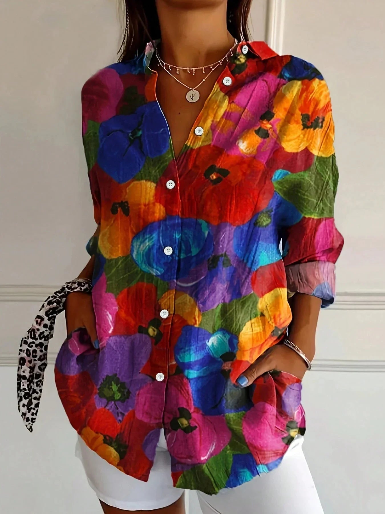 Josie Colorful Blouse with Playful Print