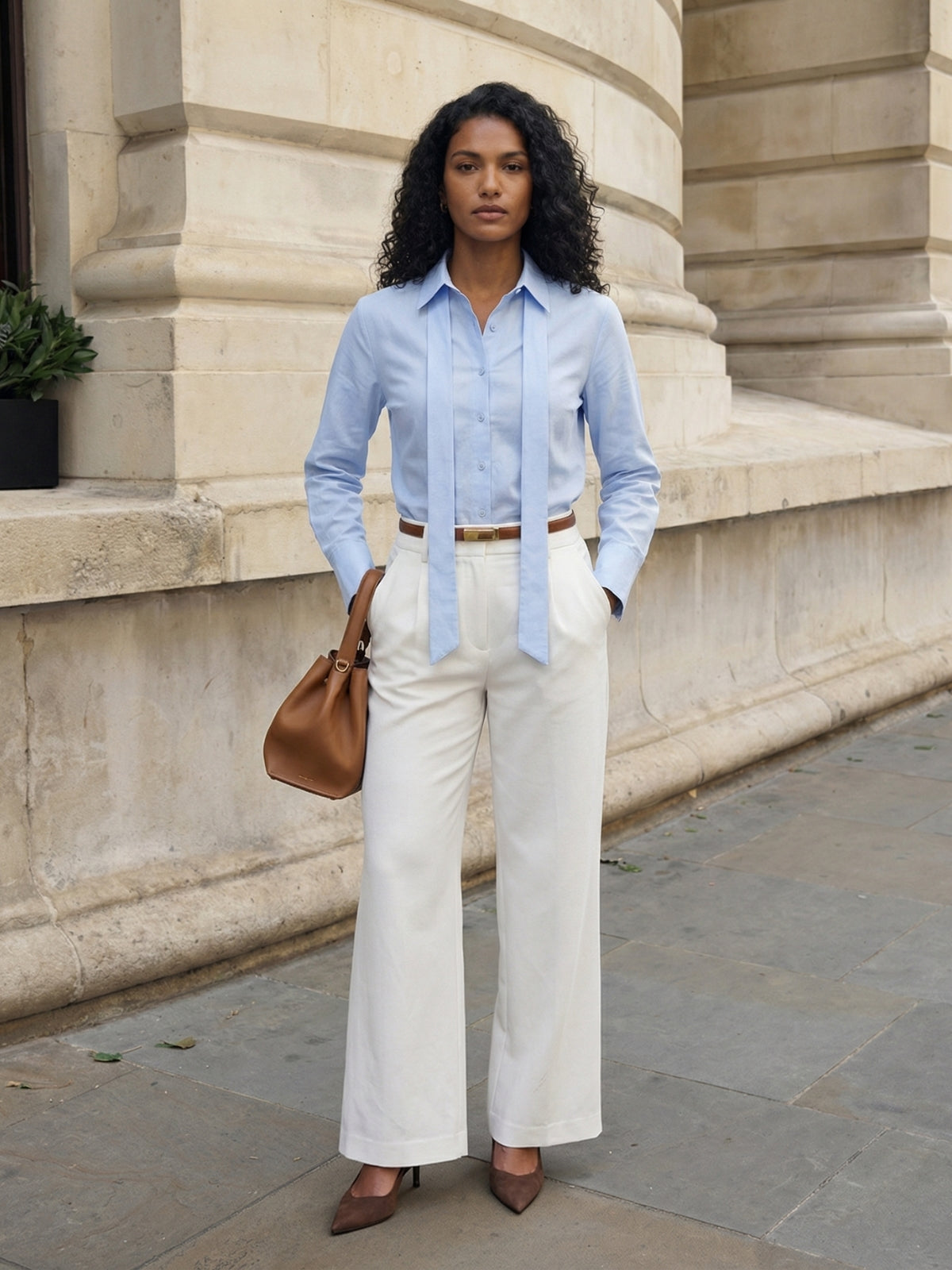 Lace-Up Back Oversized Shirt