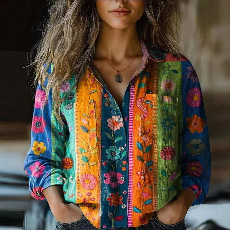 Layla Bohemian Pattern Vintage Blouse