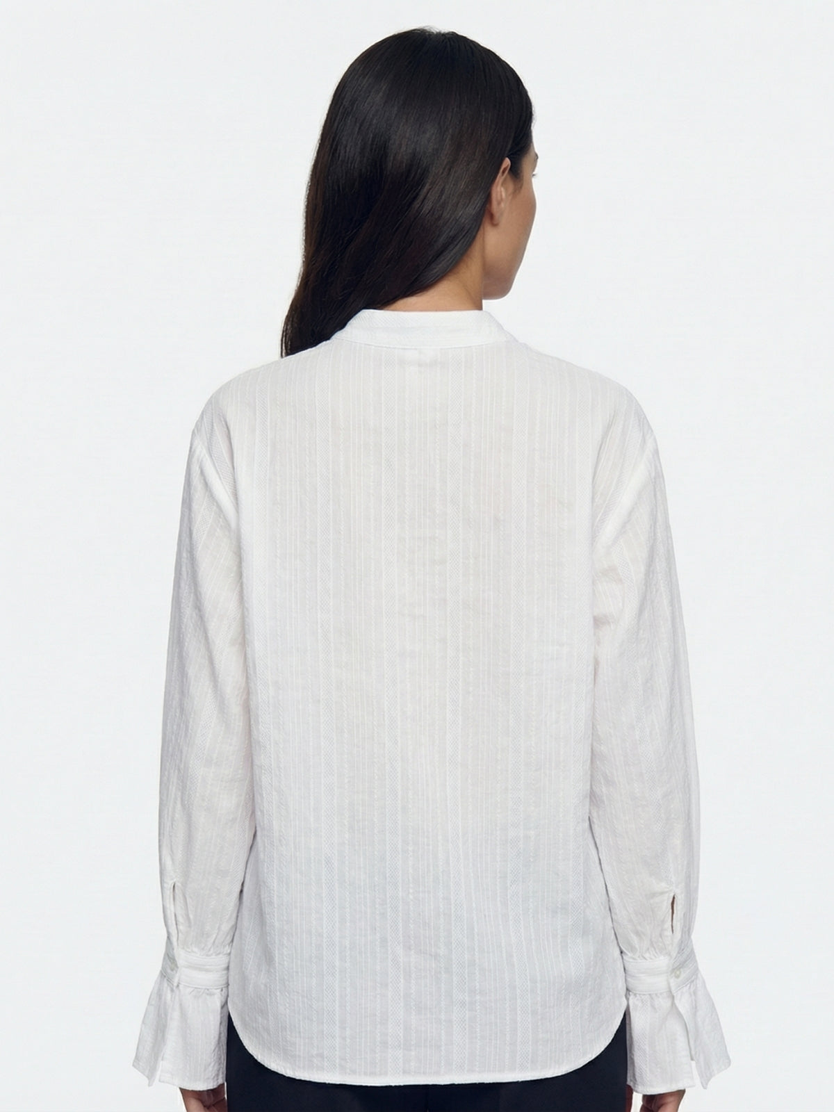 Mandarin Collar Flare Cuff Shirt