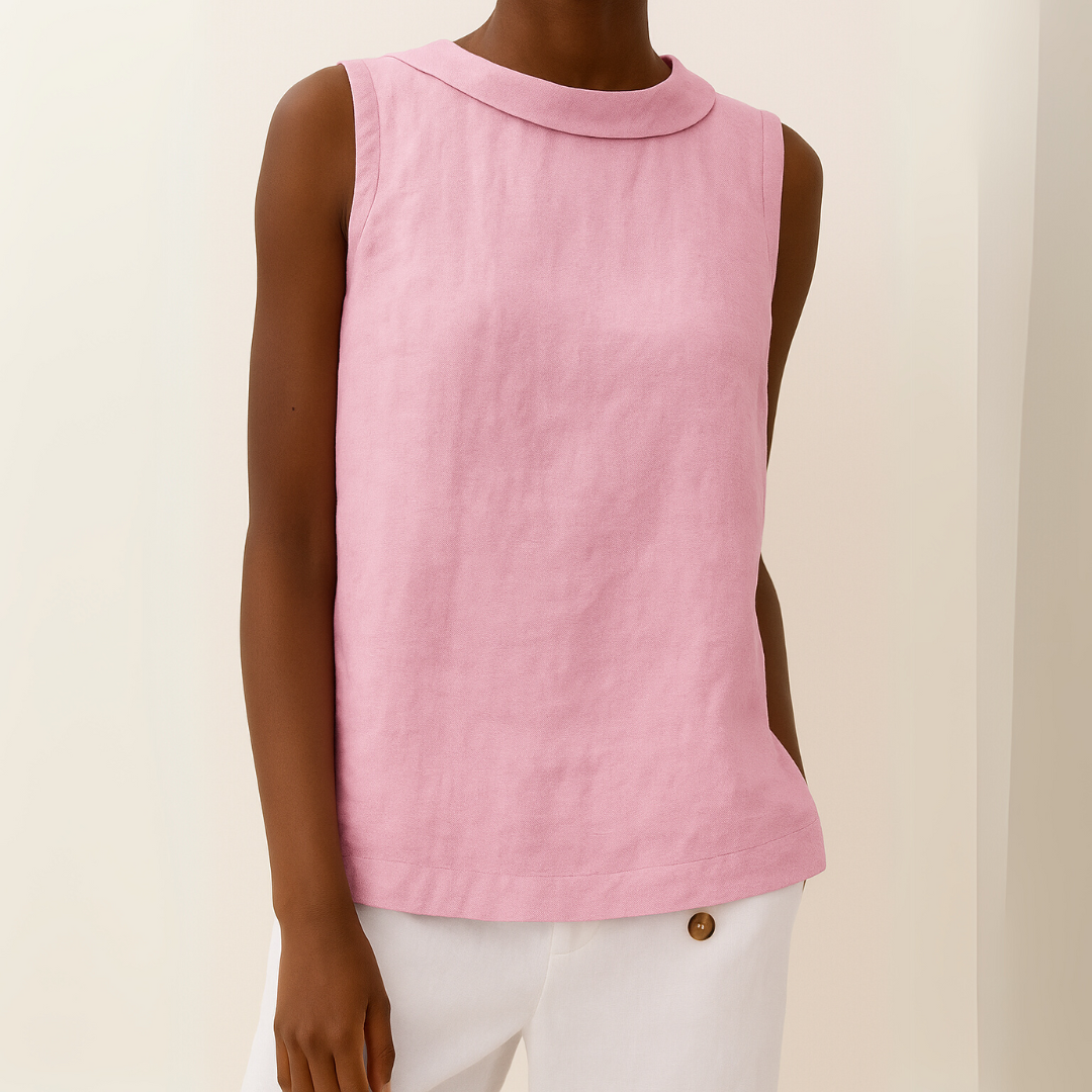Margot Sleeveless Roll Collar Top