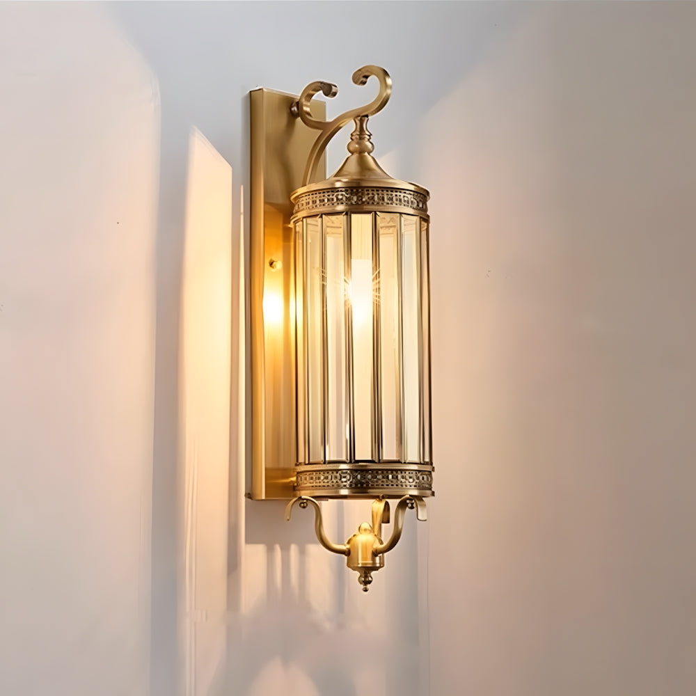 Mid Century Brass Outdoor Wall Light