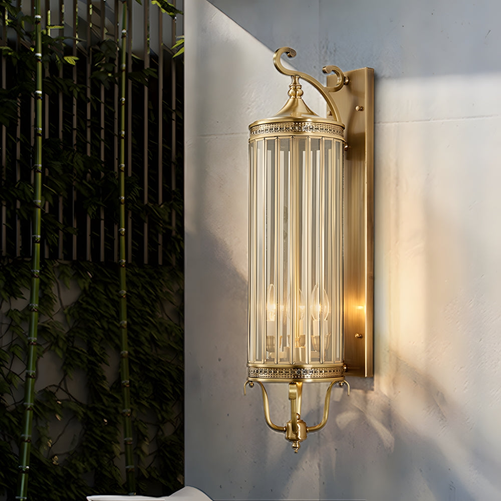 Mid Century Brass Outdoor Wall Light