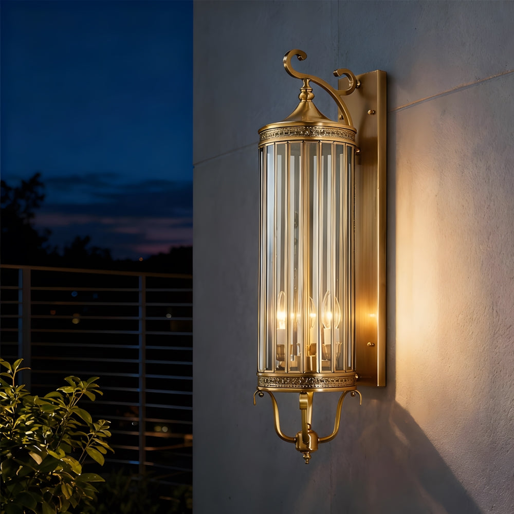 Mid Century Brass Outdoor Wall Light