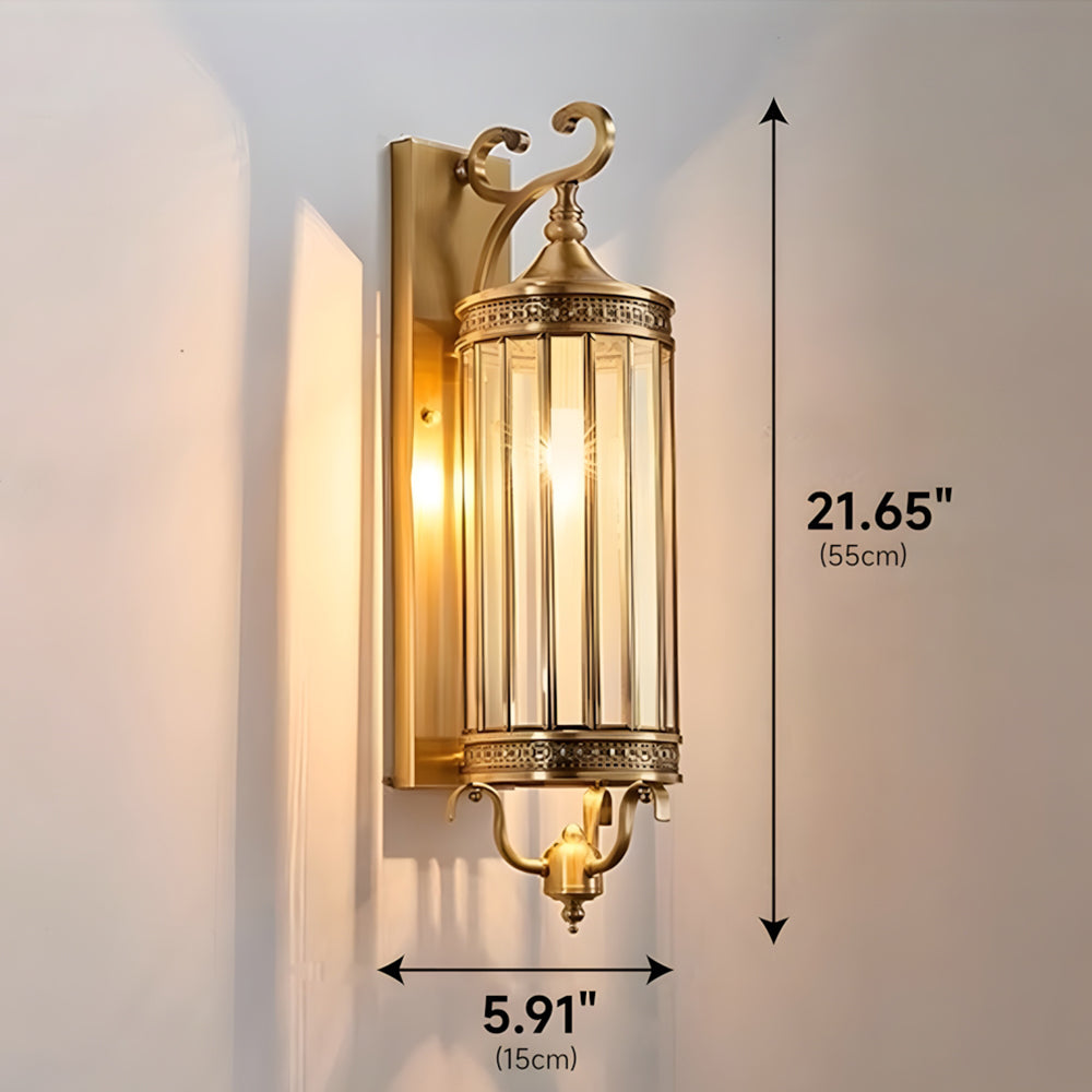 Mid Century Brass Outdoor Wall Light