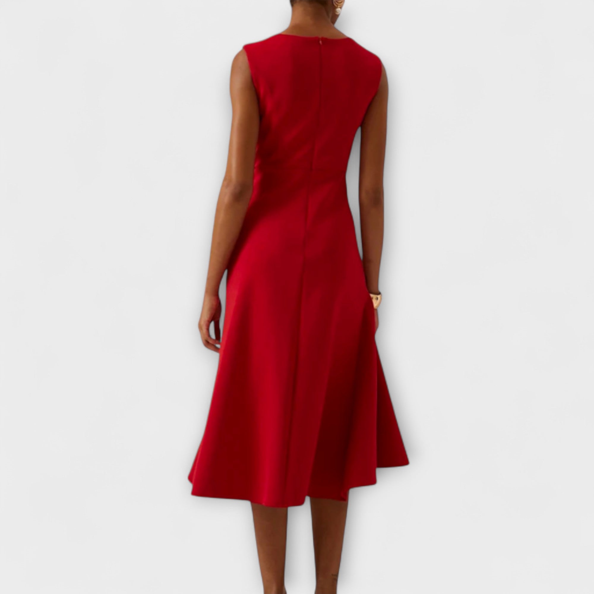Naomi Draped Asymmetric Midi Dress