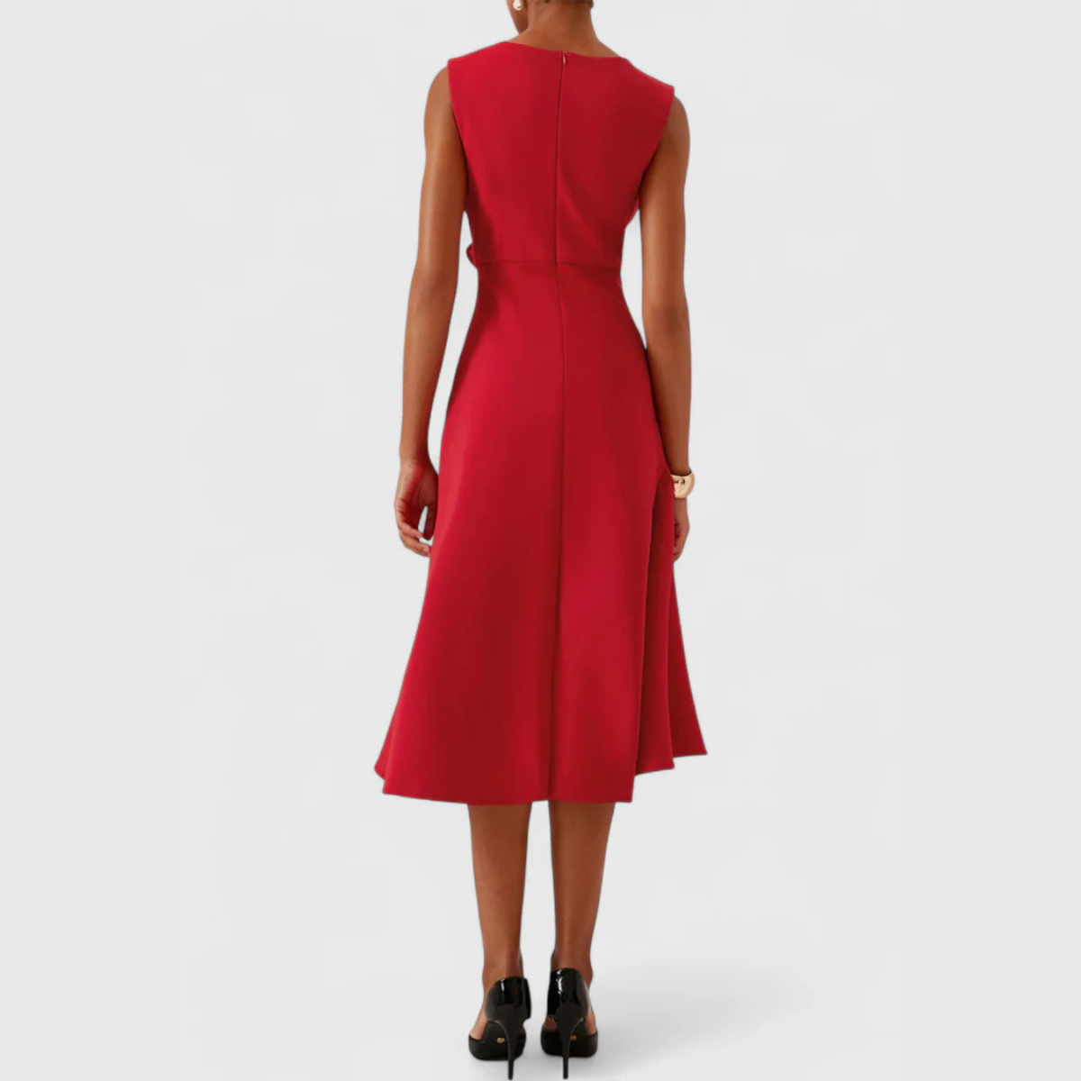 Naomi Draped Asymmetric Midi Dress