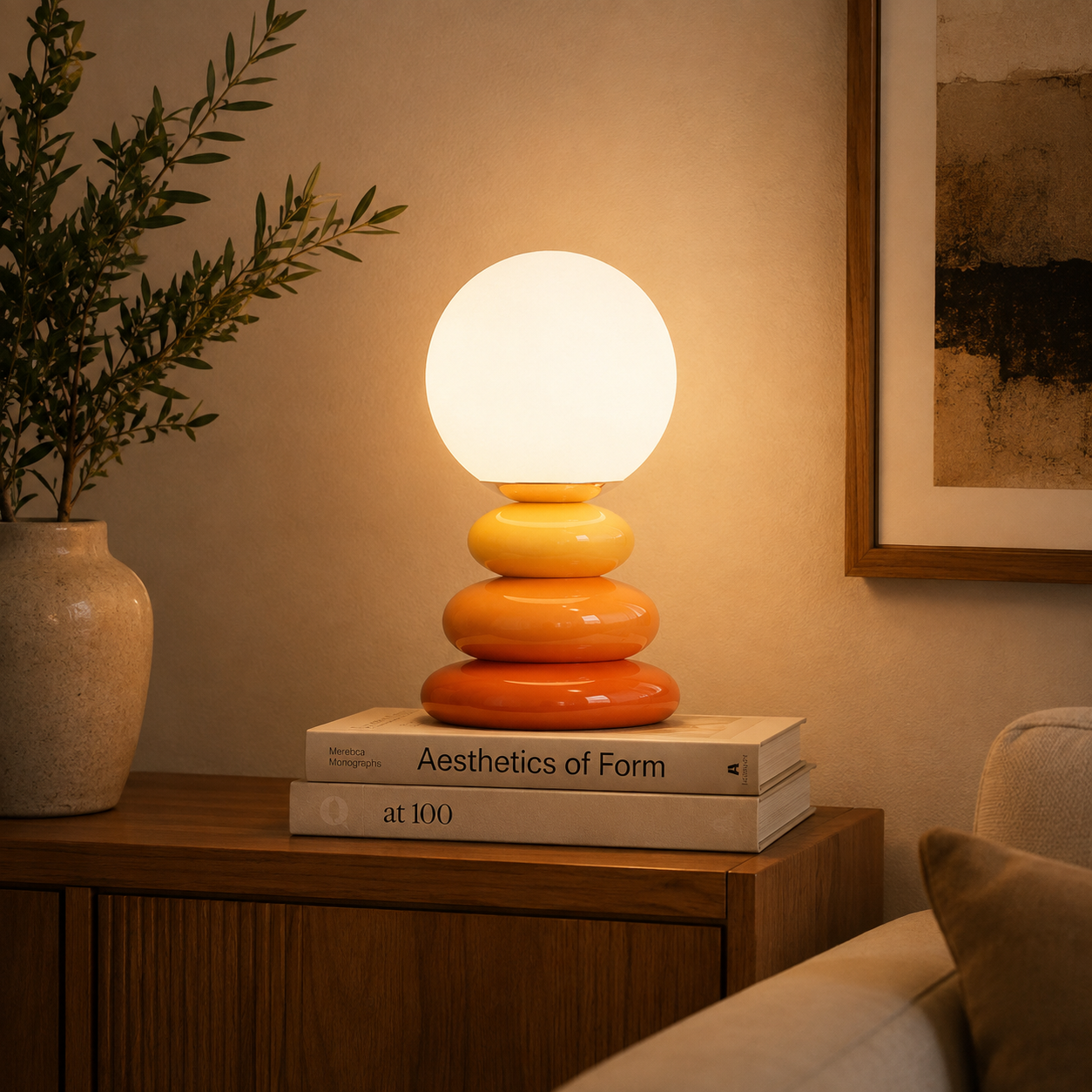 Opal Orb Ceramic Table Lamp