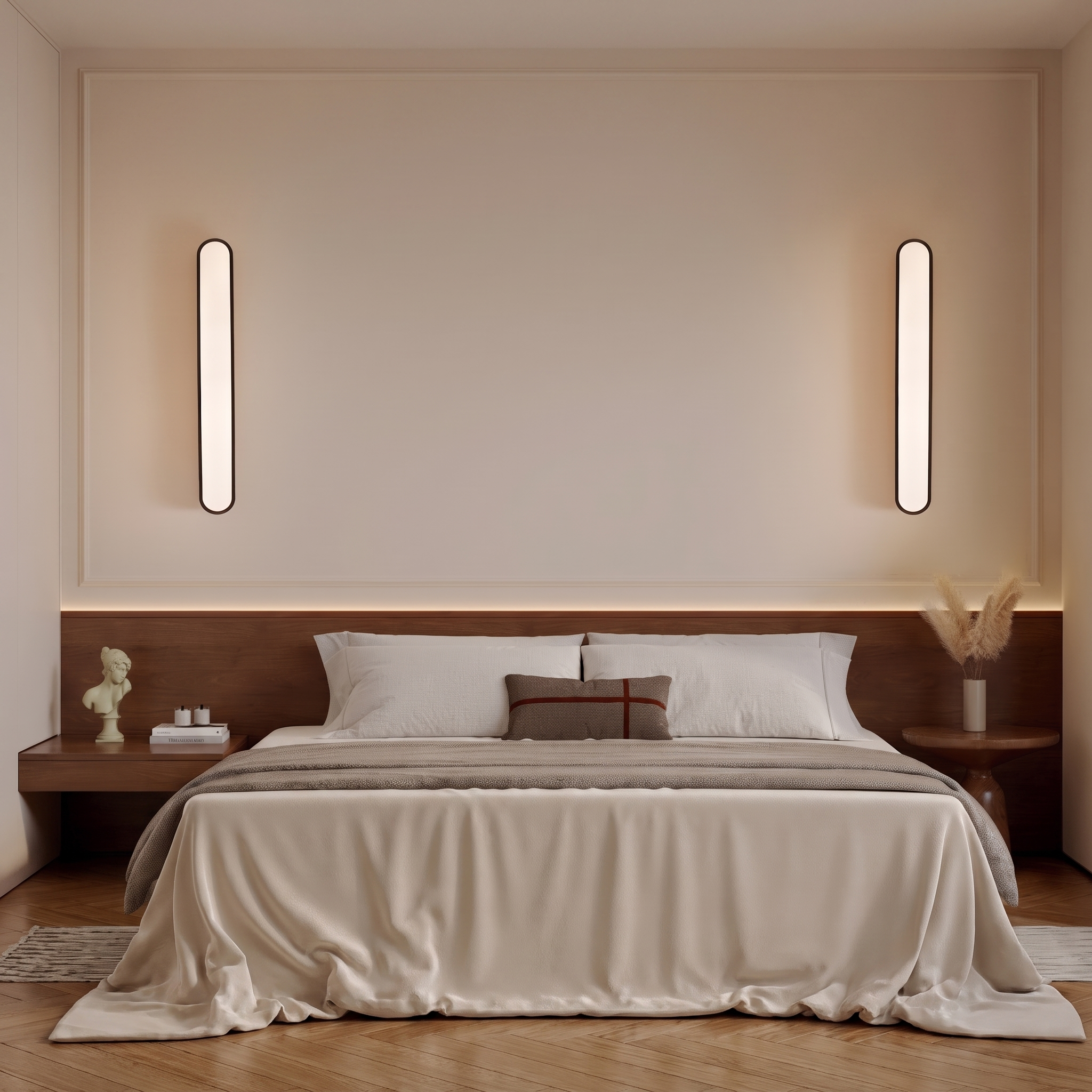 Oval LED Flush Mount Ceiling Light - Natural Oak Frame