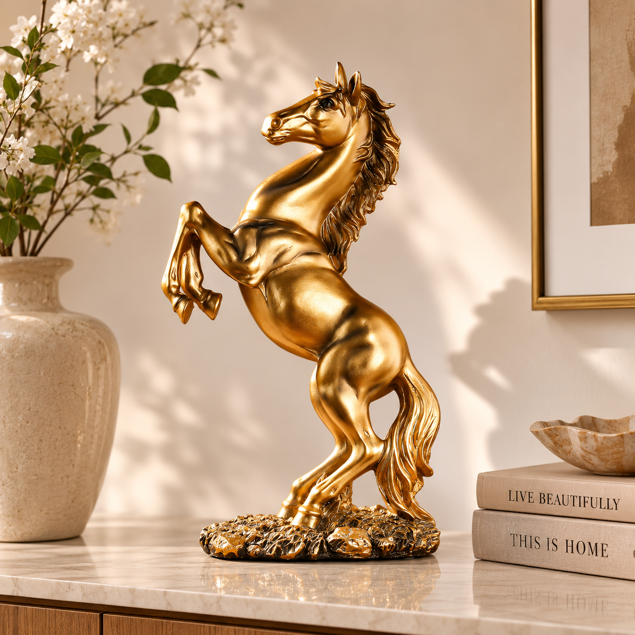 Rearing Horse Statue