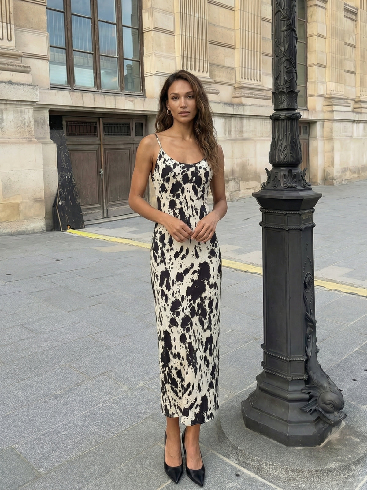 Retro Print Maxi Dress