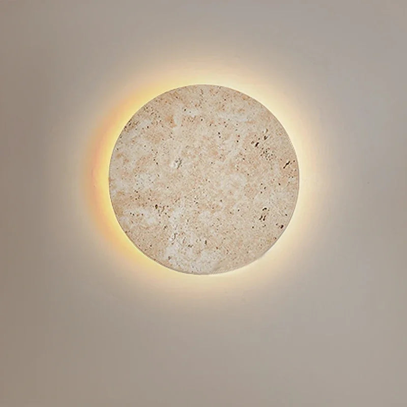 Round Travertine Wall Light