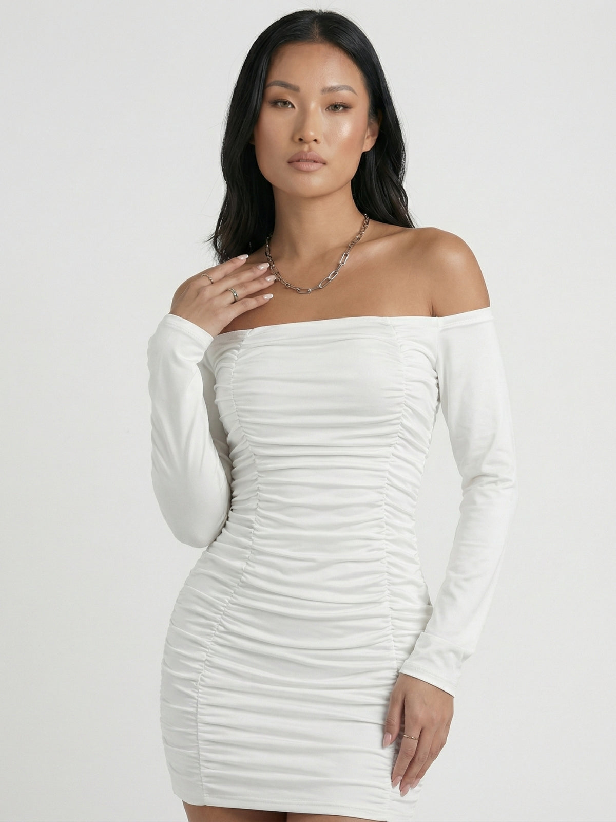 Ruched Bodycon Mini Dress
