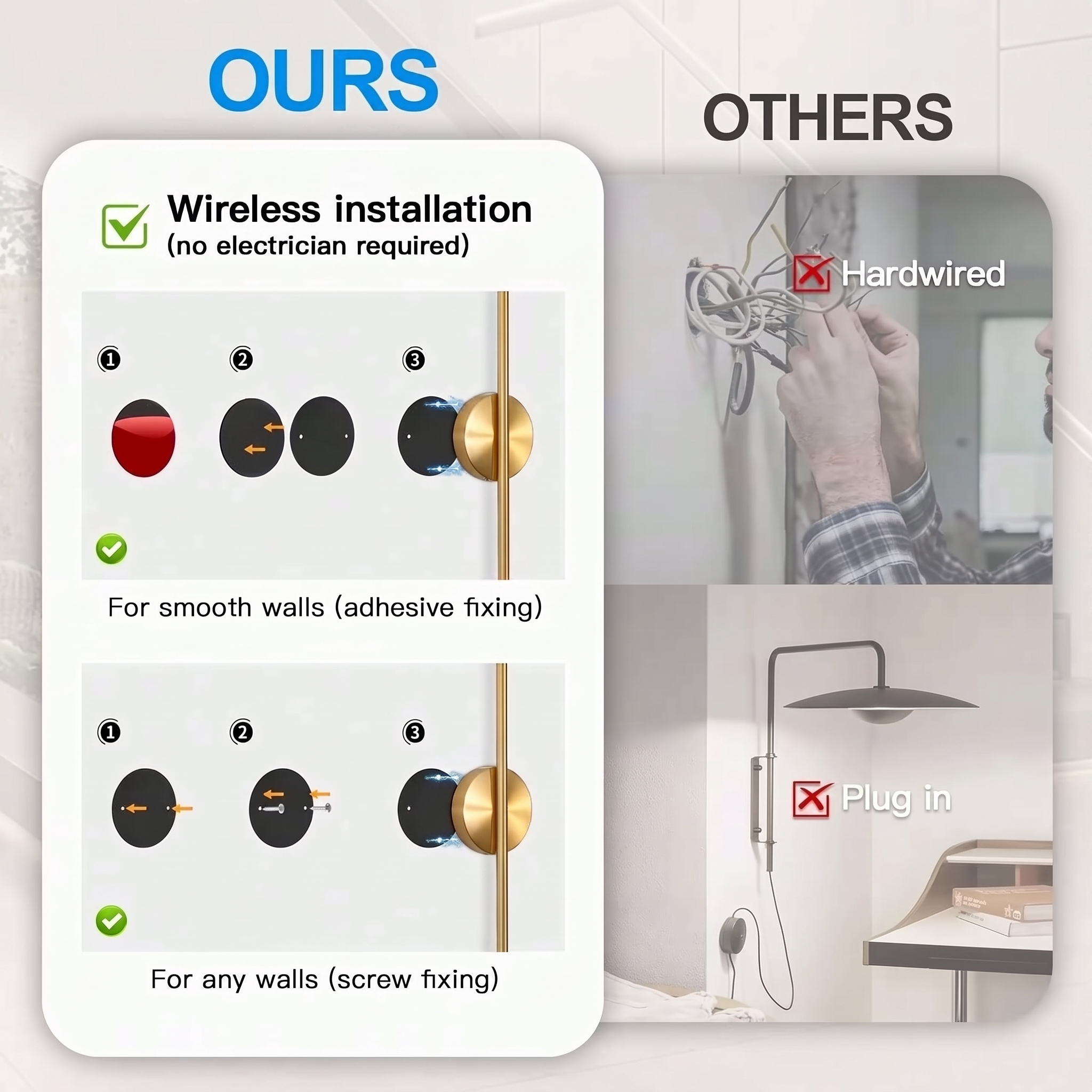 Slim Bar Cordless Wall Light