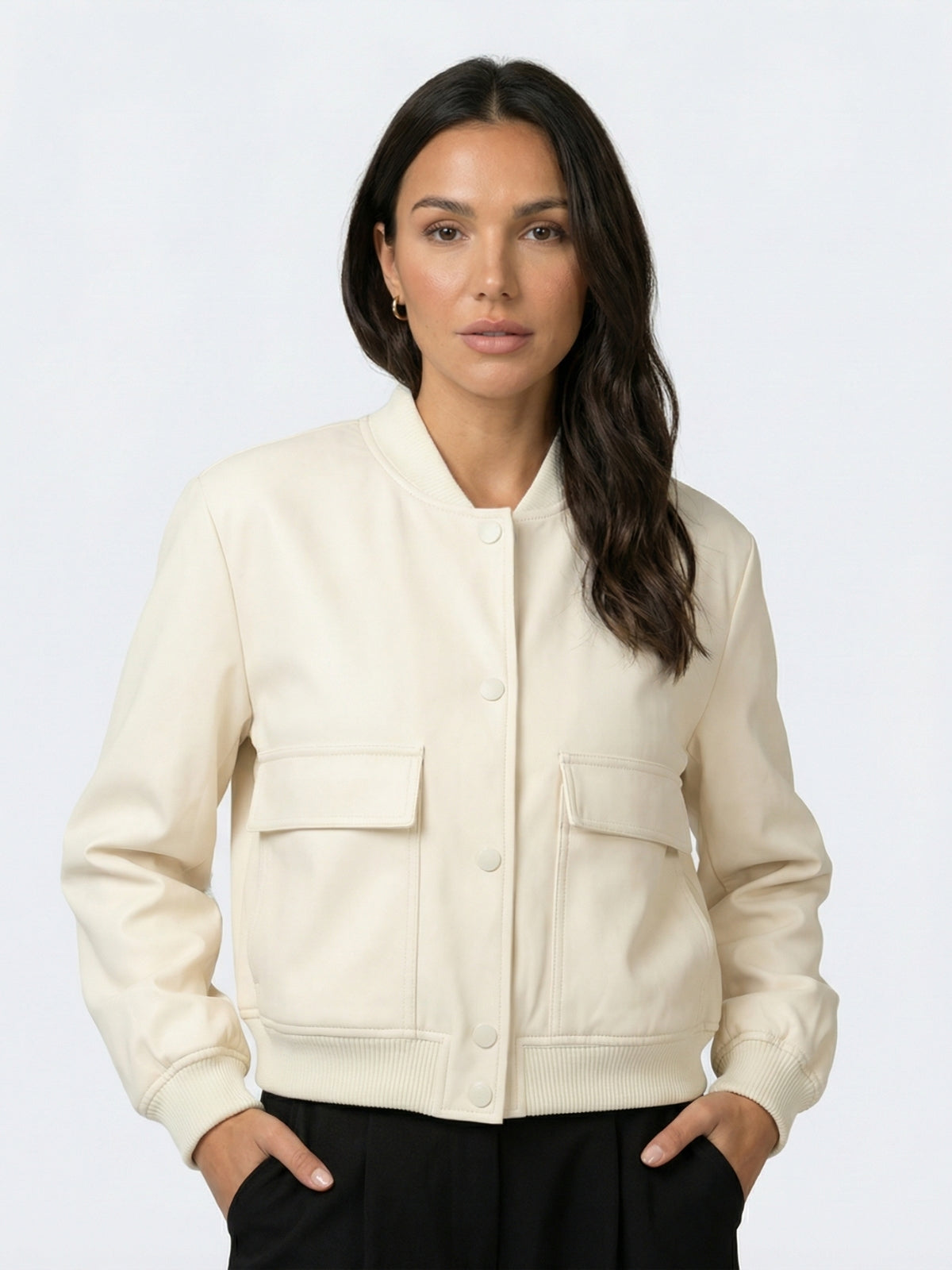 Snap Button Bomber Jacket