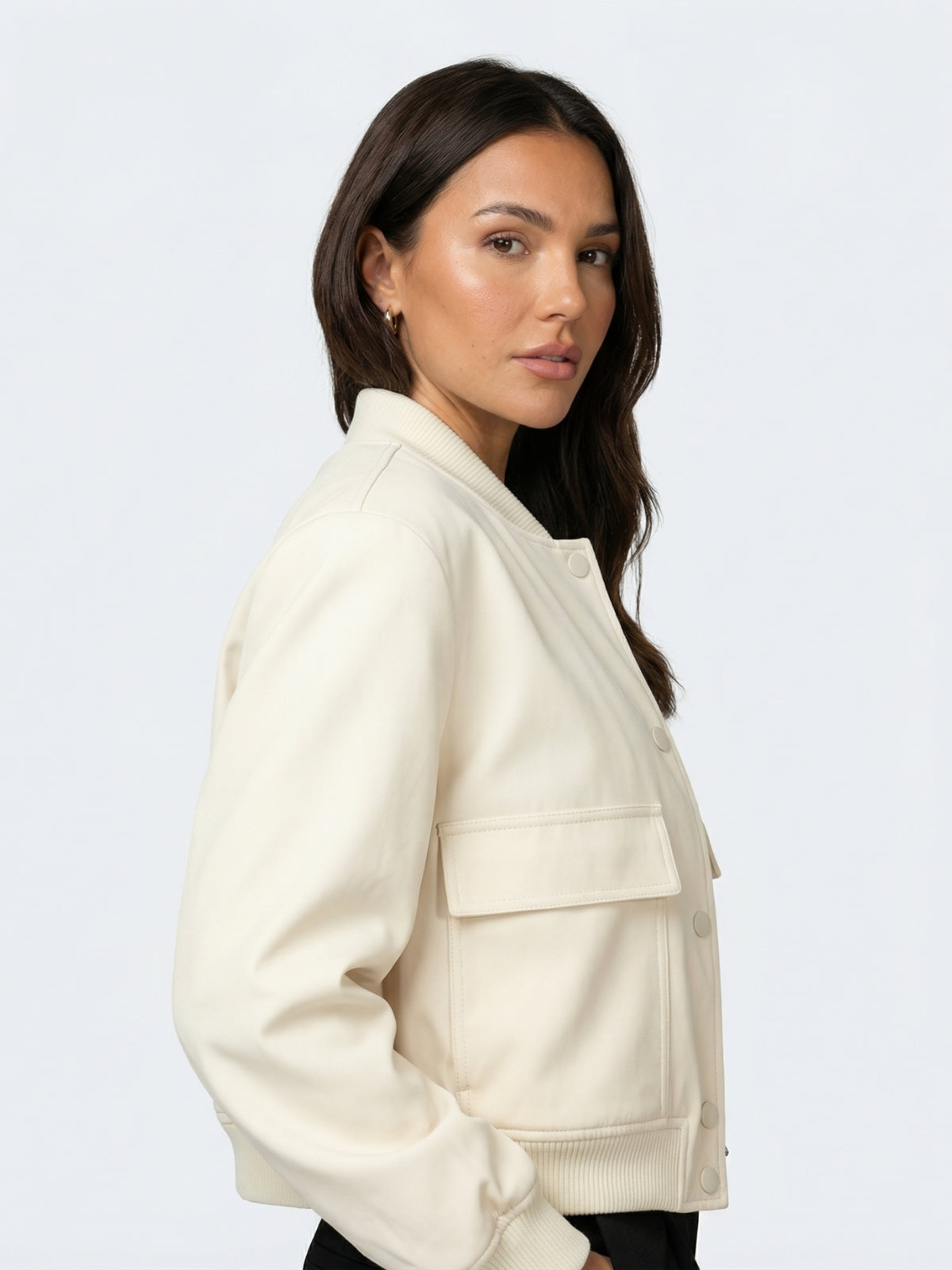 Snap Button Bomber Jacket