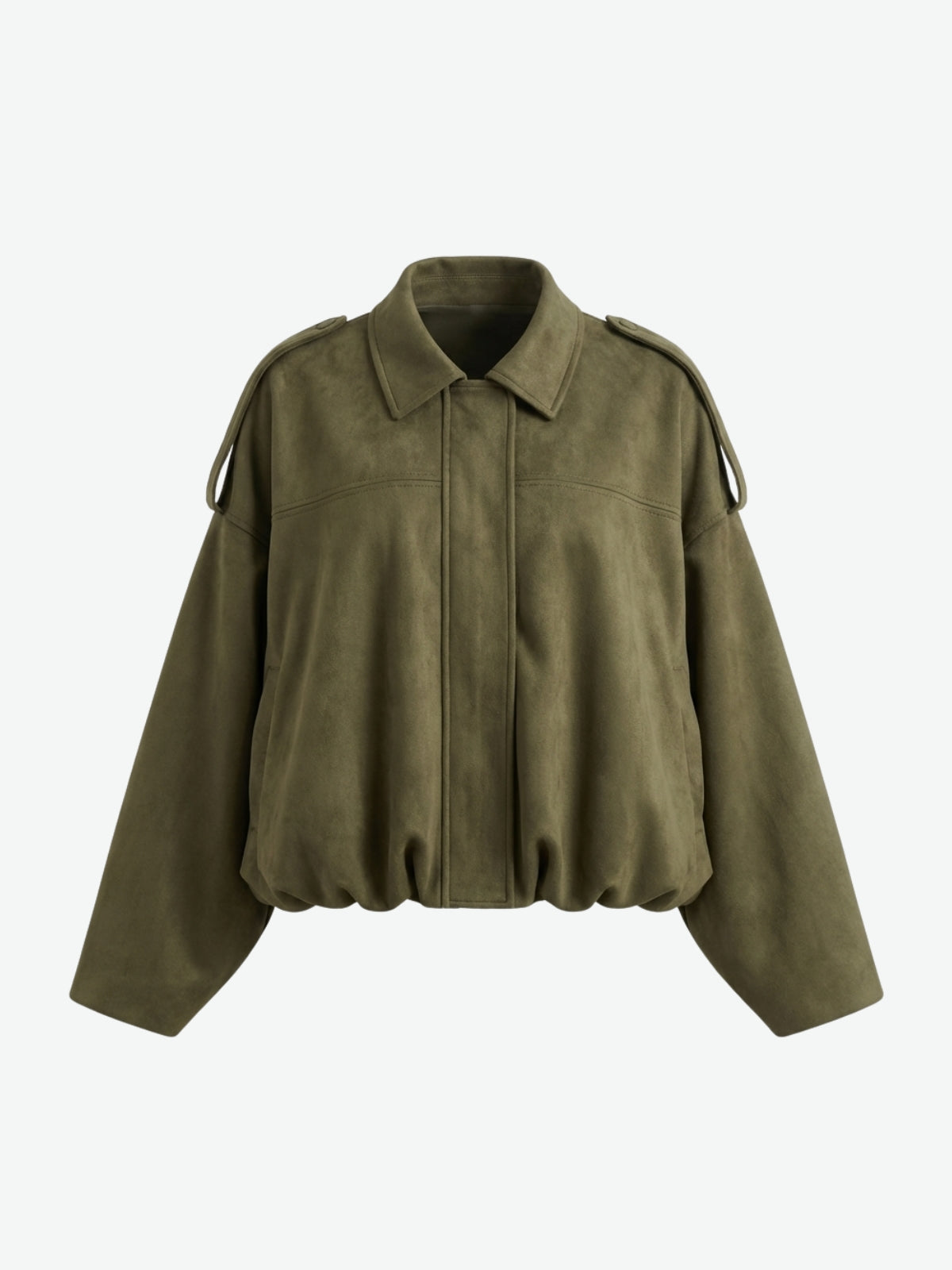 Suede Zip-Up Bomber Jacket