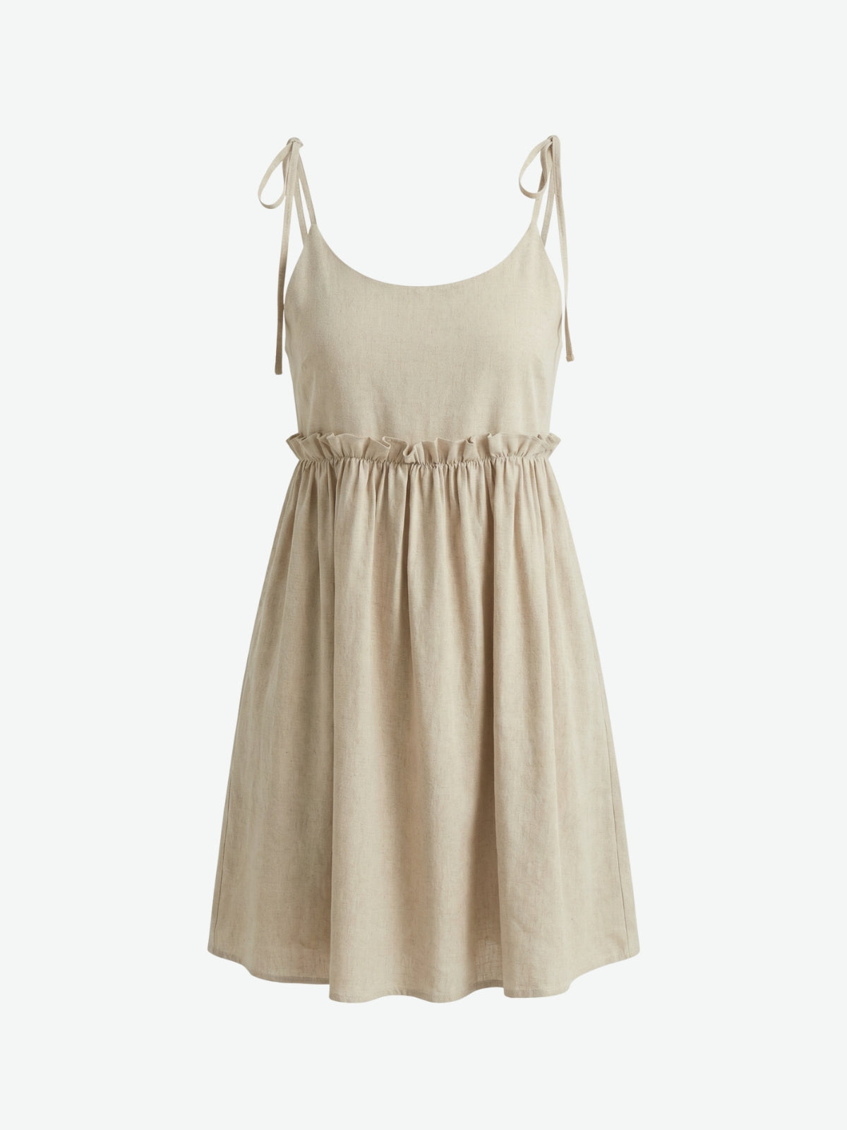 Tie-Shoulder Frill Mini Dress