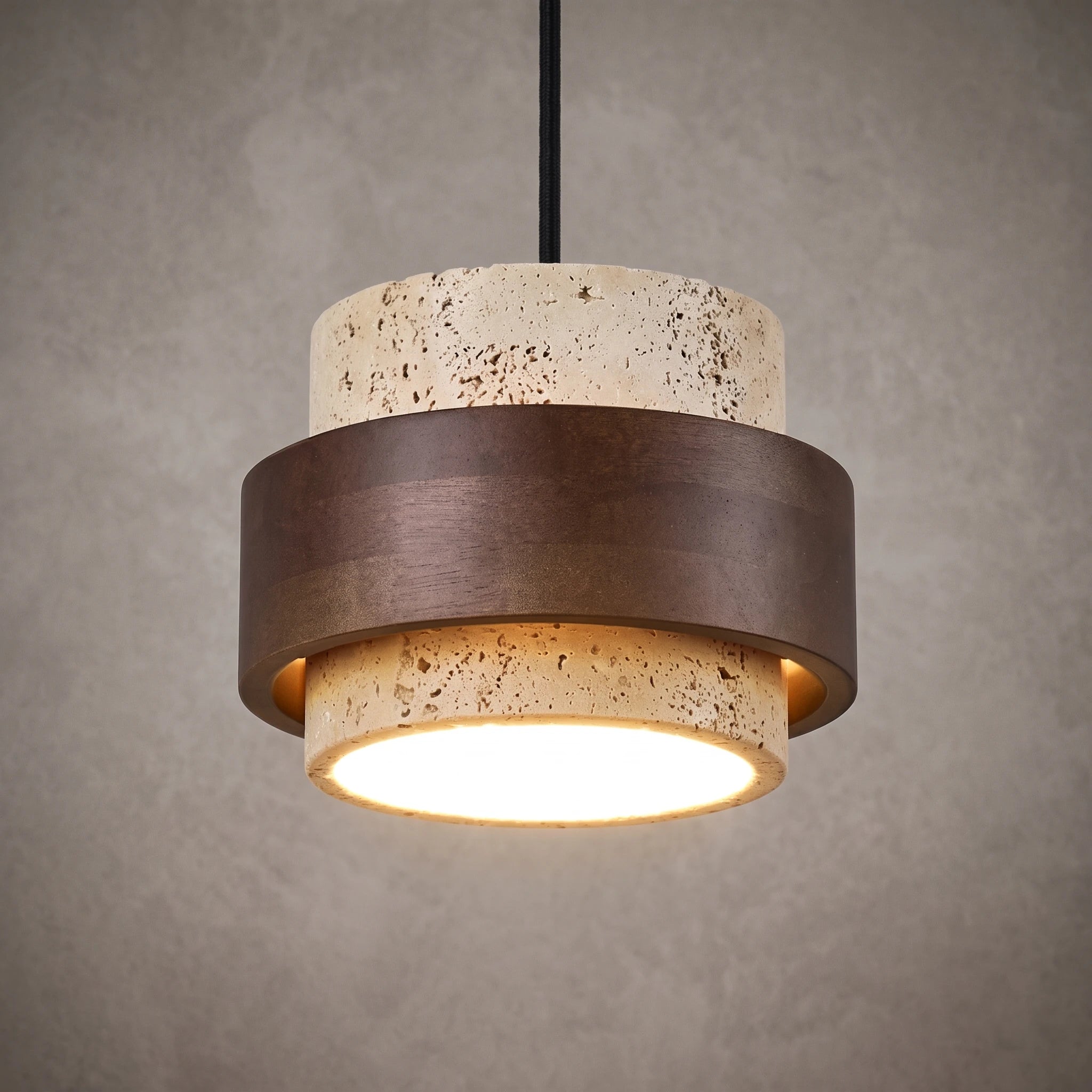 Travertine Walnut Pendant Light