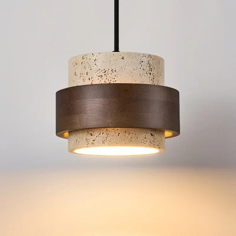 Travertine Walnut Pendant Light