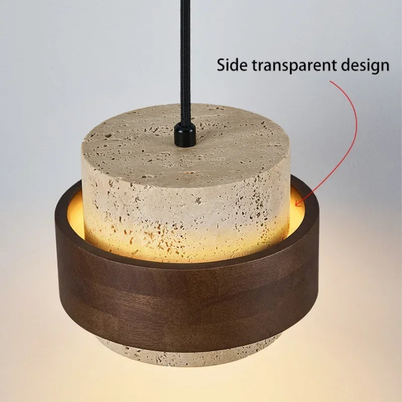 Travertine Walnut Pendant Light