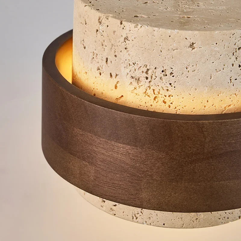 Travertine Walnut Pendant Light