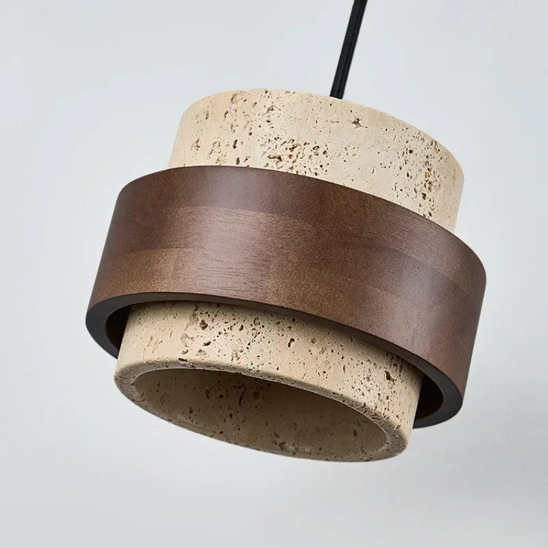 Travertine Walnut Pendant Light
