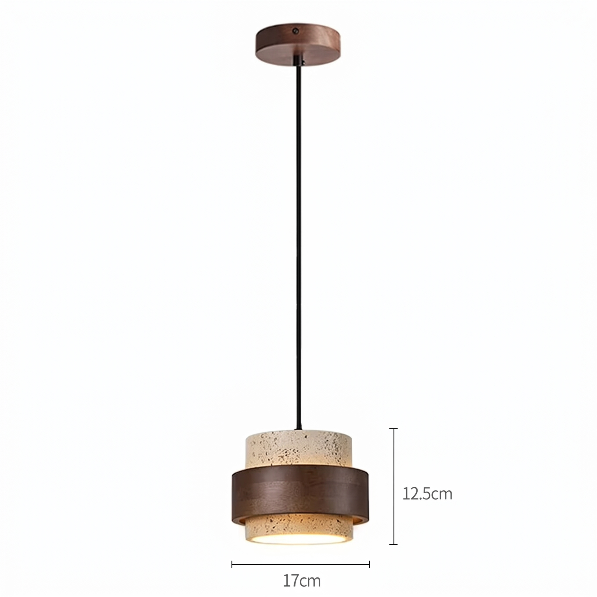 Travertine Walnut Pendant Light