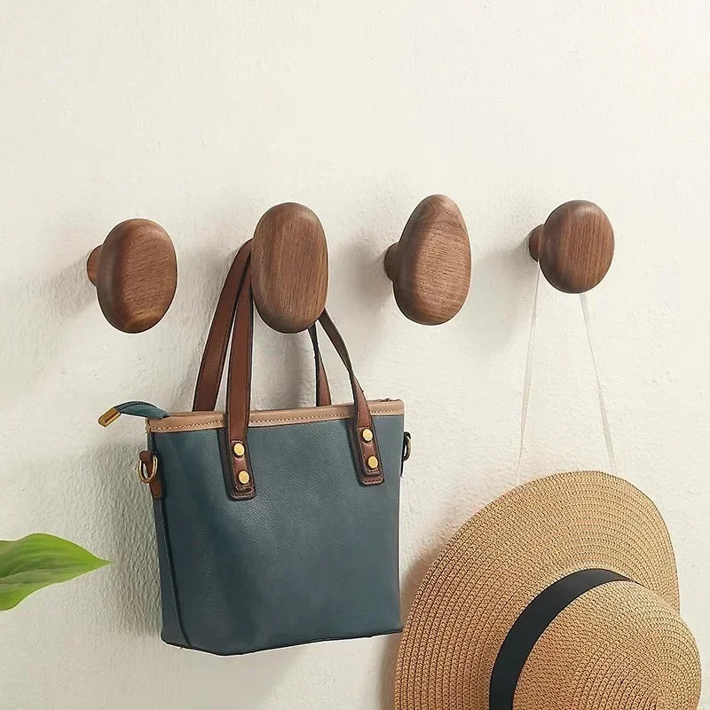 Wood Pebble Wall Hooks