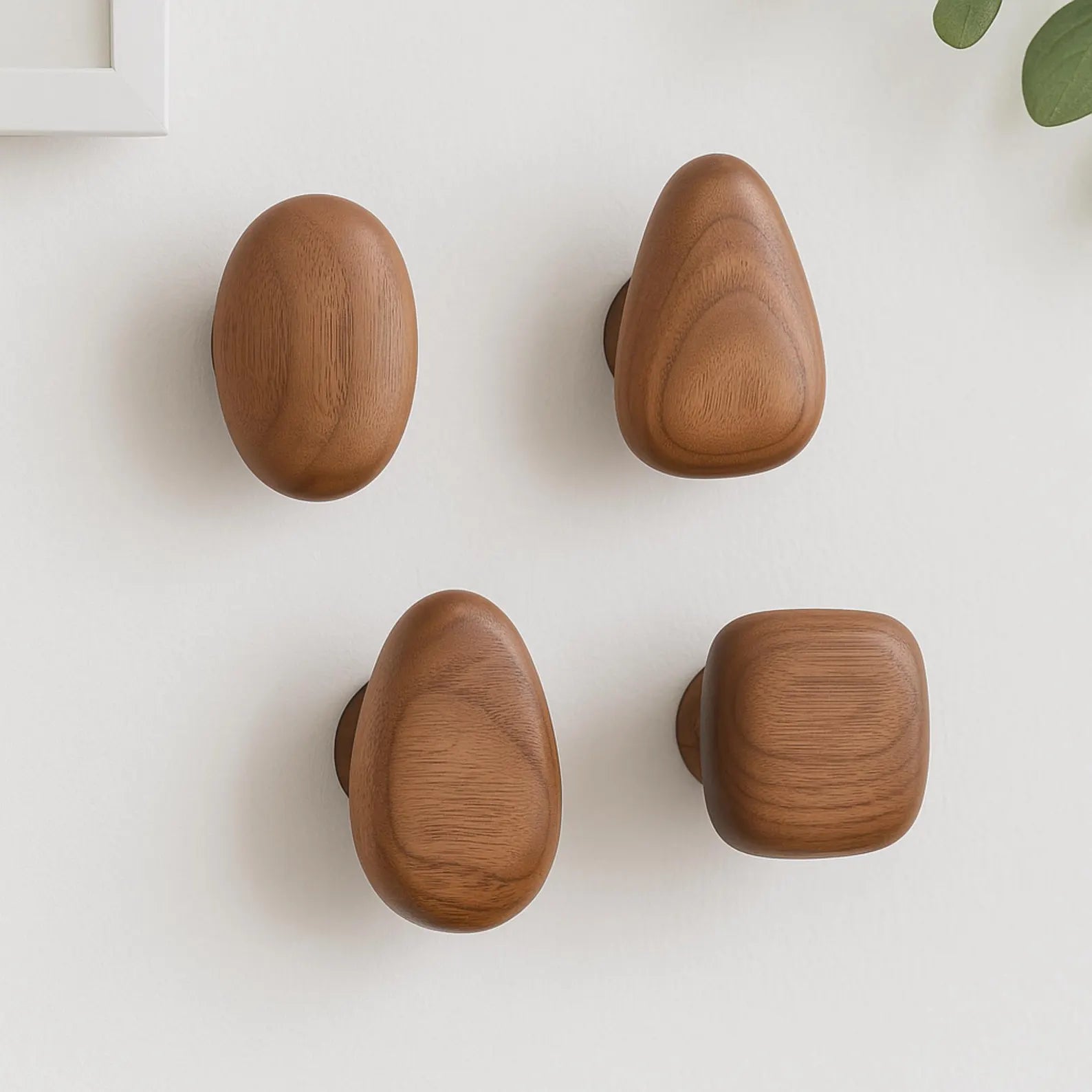 Wood Pebble Wall Hooks
