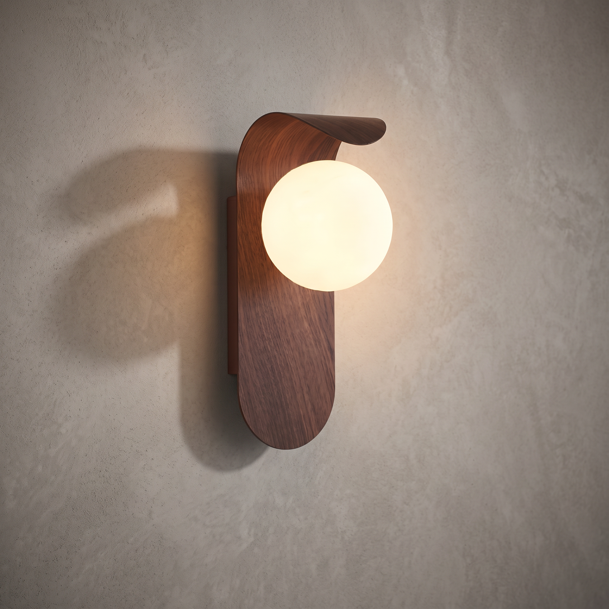 Wood and Glass Globe Wall Sconce