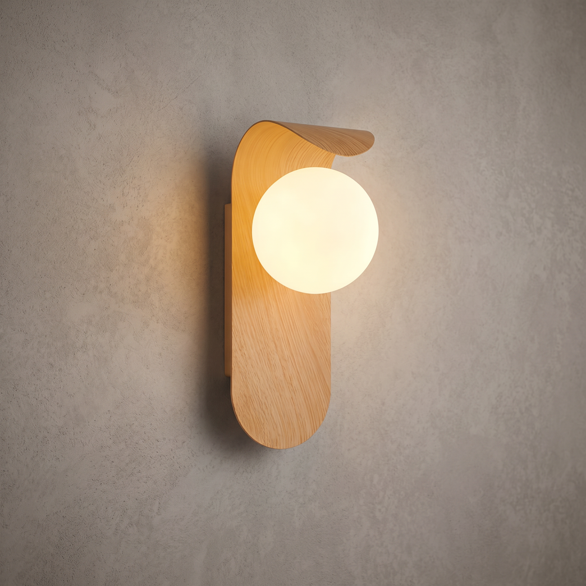 Wood and Glass Globe Wall Sconce