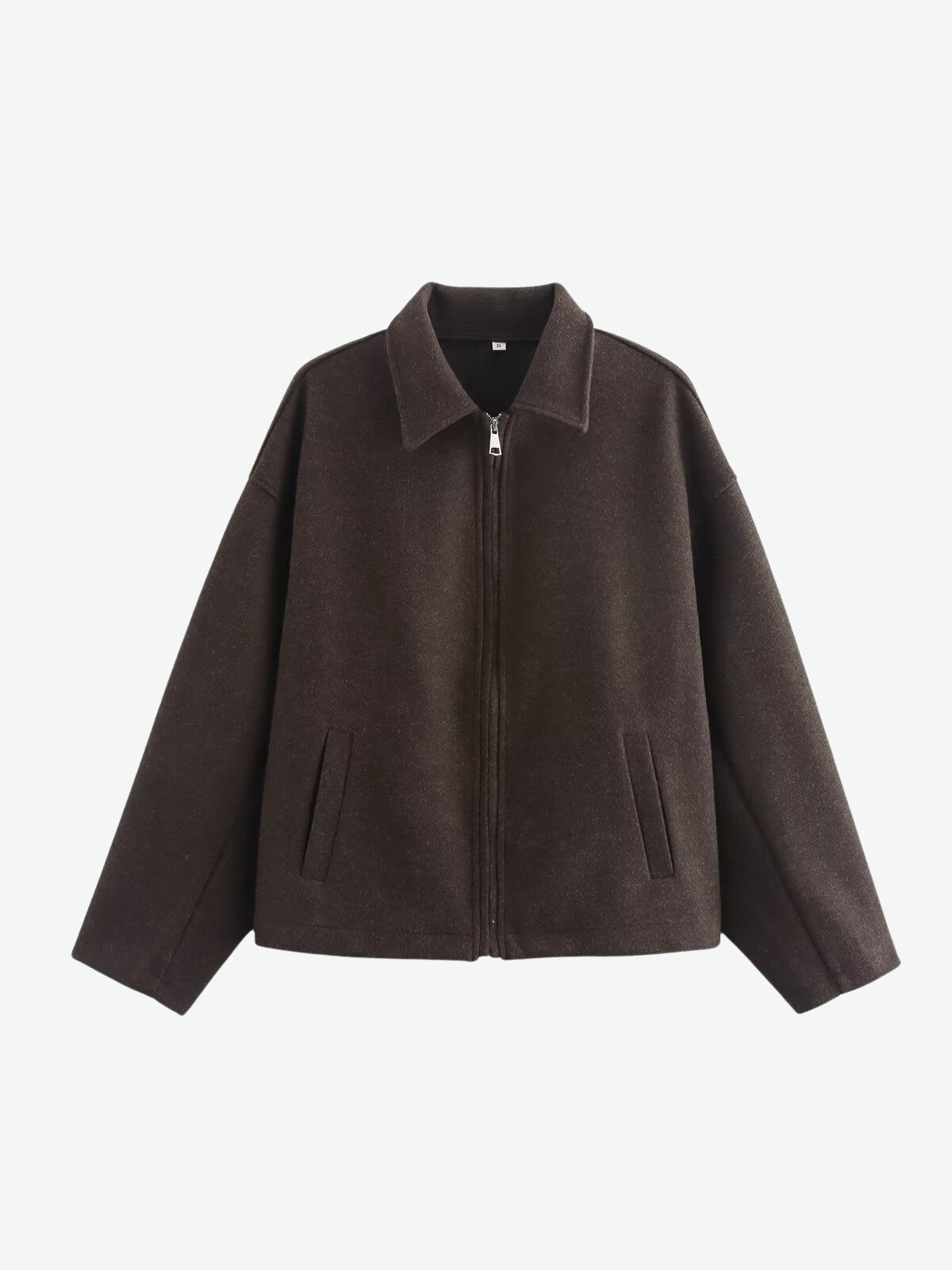 Wool Blend Zip-Up Jacket